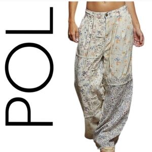 POL NEW DENIM PANTS FLORAL MULTI